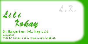 lili kokay business card